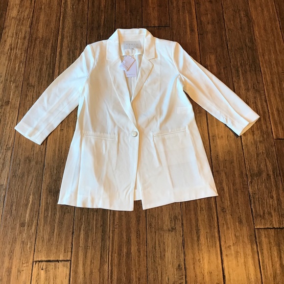 White Oversized Boyfriend Blazer - Picture 3 of 8